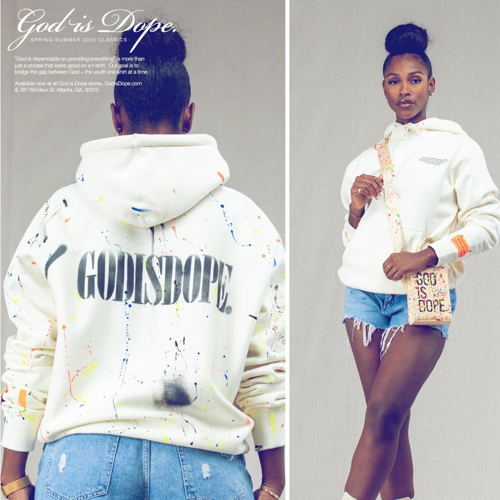 UNISEX GOD IS DOPE PREMIUM COLLECTION* "HAND MADE NIRVANA STENCIL" SWEATSHIRT